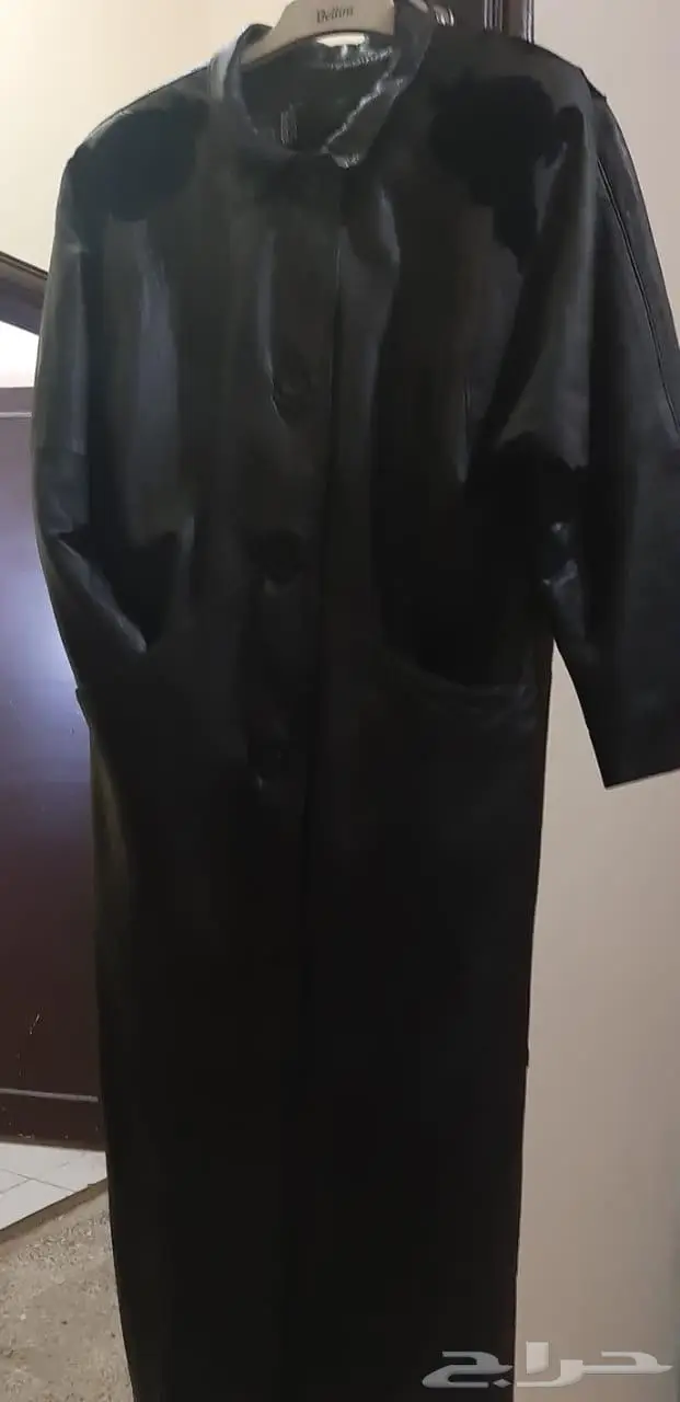 جاكيت نسائي أنيق طويل جلد غزال أصلي. 1