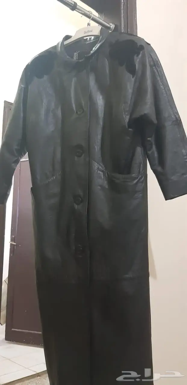 جاكيت نسائي أنيق طويل جلد غزال أصلي. 5