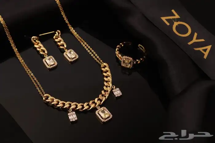 طقم نسائي زركون ذهبي 6