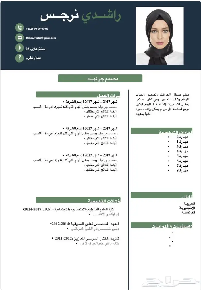 تصميم CV سيرة ذاتية احترافية 1