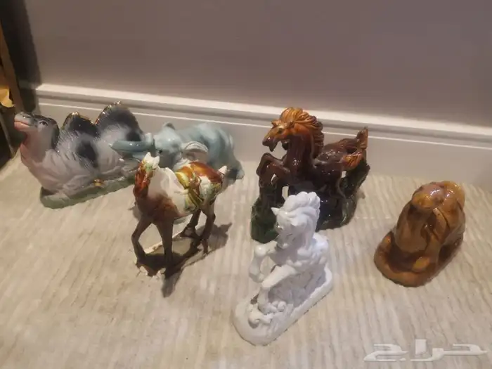 6 مجسمات ابل خيول فيل 0