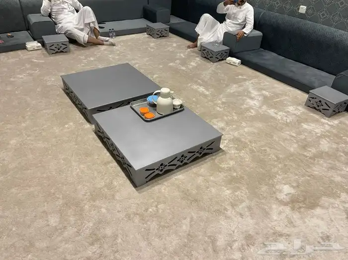 طاولة ارضية قهوة او مجلس خشبي خماسي 7