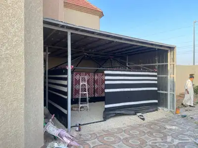 بيوت شعر عادية مع هيكل حديد بيت بدون طناب 21