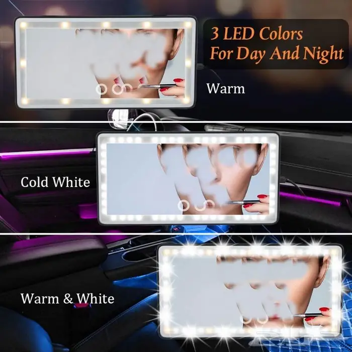 مراية سيارة مع اضاءه ليد قابله للشحن 3