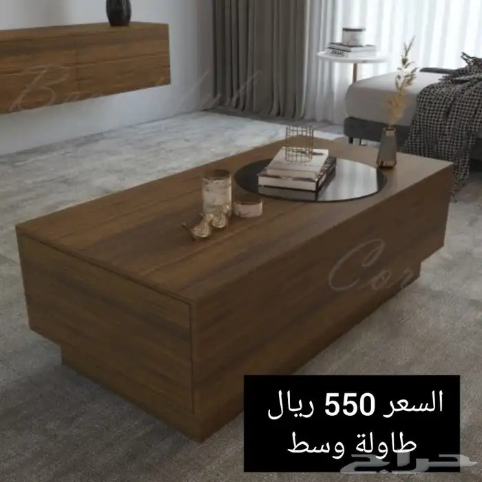 طاولة تلفاز معلقه بيضاء ورمادي واسود ورخامي 7