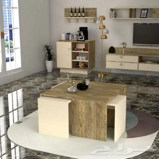 طاولة وسط مع 4خدمة 3