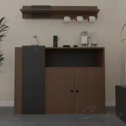 طقم طاولات تلفزيون بني مع اسود او رمادي وابيض 7