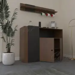 طقم طاولات تلفزيون بني مع اسود او رمادي وابيض 8