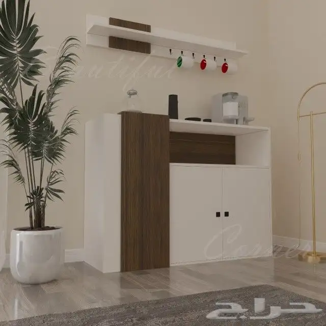 طقم طاولات تلفزيون بني مع اسود او رمادي وابيض 20