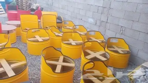 تفصيل كراسي و طولة كلاسيكية من برميل حديد 16