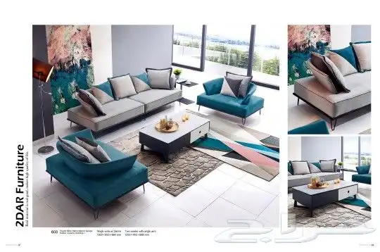 كنب  كنبات  منزلي  مكتبي  مودرن  كلاسك أثاث ت 6