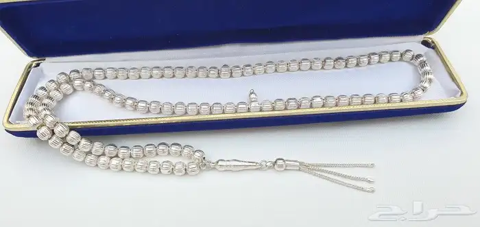 سبح مرجان اسود سبح فضة يسر فضة عاج فيل   51