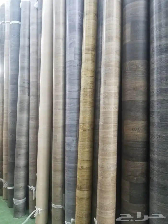 مشمع بلاستيك قابل للغسيل علي شكل باركية 7