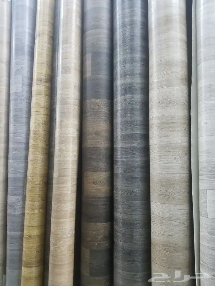 مشمع بلاستيك قابل للغسيل علي شكل باركية 6