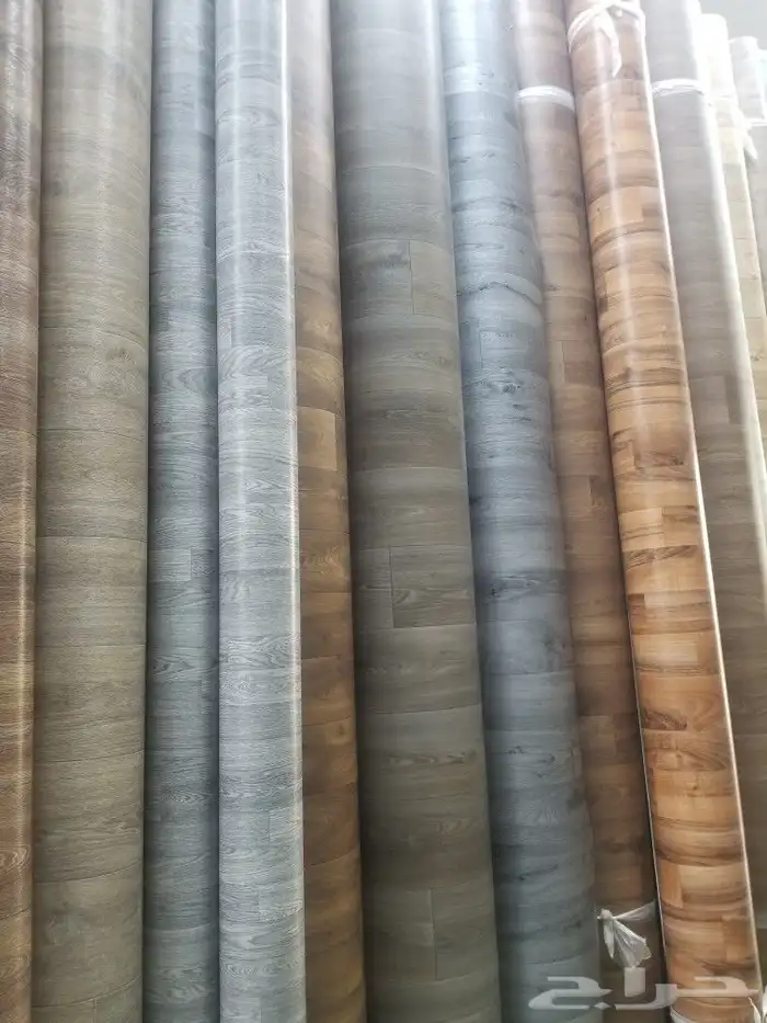 مشمع بلاستيك قابل للغسيل علي شكل باركية 4