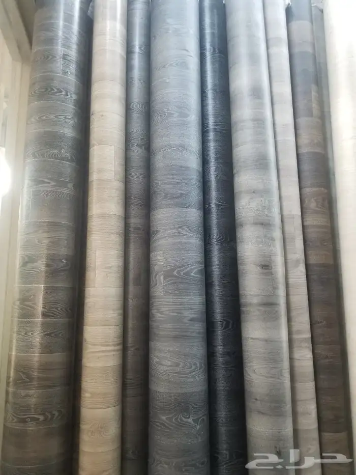 مشمع بلاستيك قابل للغسيل علي شكل باركية 1