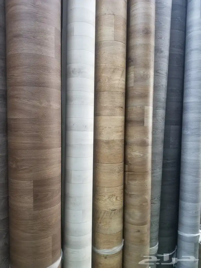 مشمع بلاستيك قابل للغسيل علي شكل باركية 10