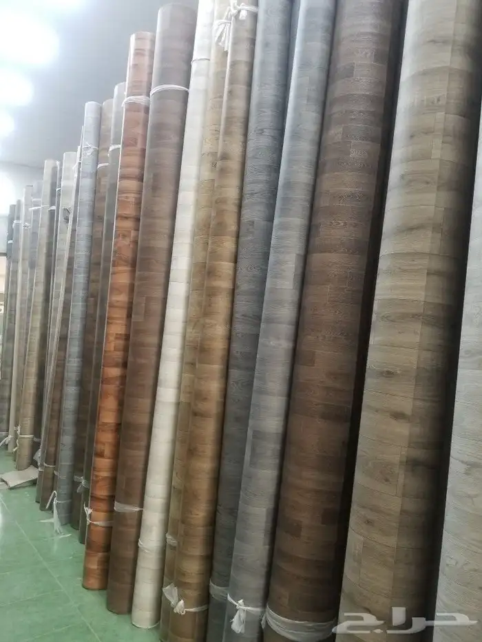 مشمع بلاستيك قابل للغسيل علي شكل باركية 13