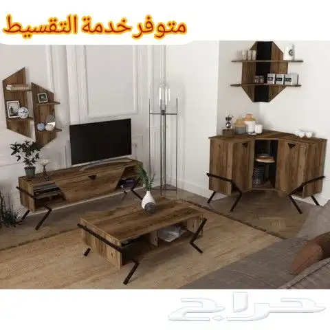 Prego طقم طاولة تلفزيون وطاولة قهوة وركن لل 6