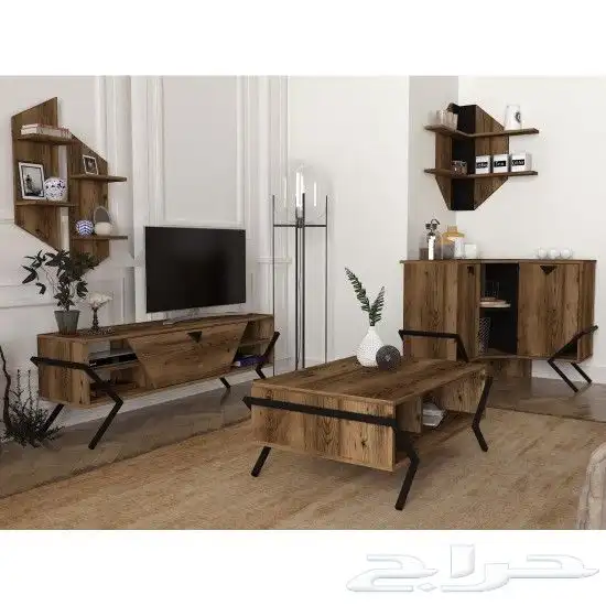 Prego طقم طاولة تلفزيون وطاولة قهوة وركن لل 2