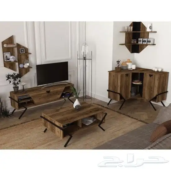 Prego طقم طاولة تلفزيون وطاولة قهوة وركن لل 0