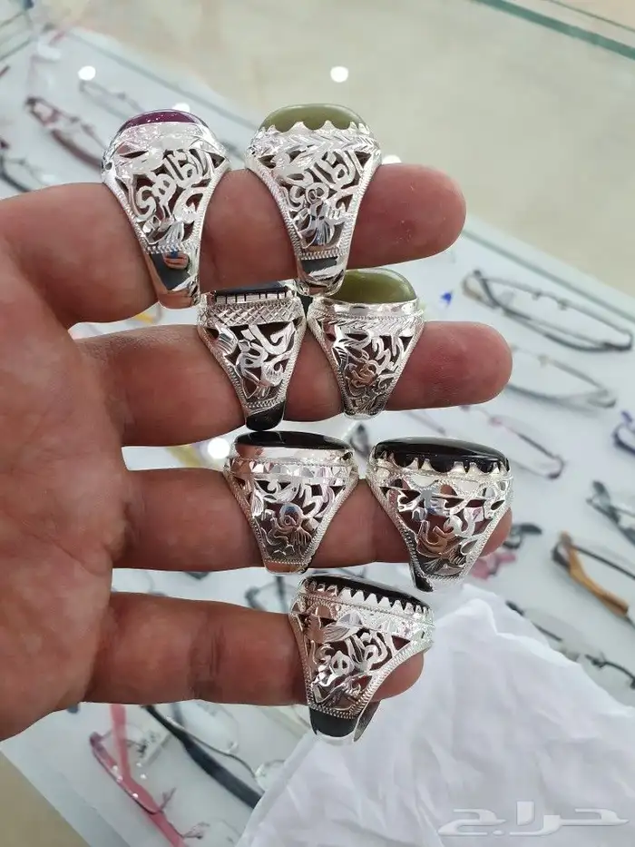 خواتم مزنايت صلابة الماس سبح عقيق 25