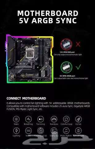 مراوح للكيس وللكمبيوتر a rgb اشكال وانواع مختلفه بسعر مميز 12