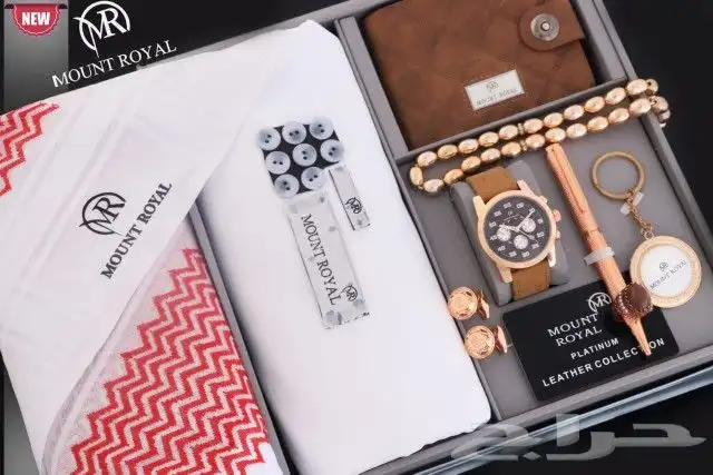 اطقم ساعات رجالية مع قماش وشماغ جودة عالية 3