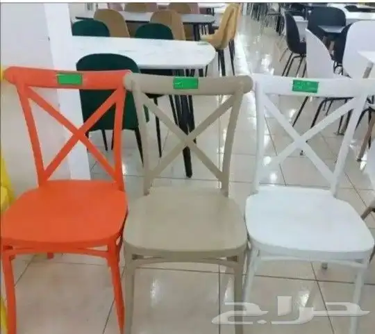 كراسي حديد وفايبر داخليه وخارجيه بالوانها 38