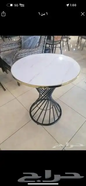 طاولة خارجيه وداخليه قزاز رخام خشب فايبر وح 26