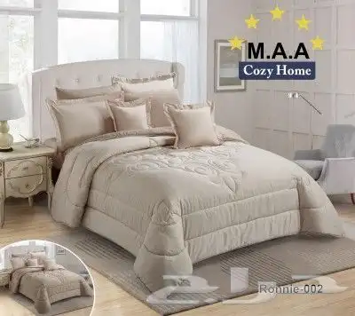 لحاف مفرش ساده لونين 15