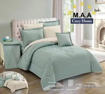 لحاف مفرش ساده لونين 19