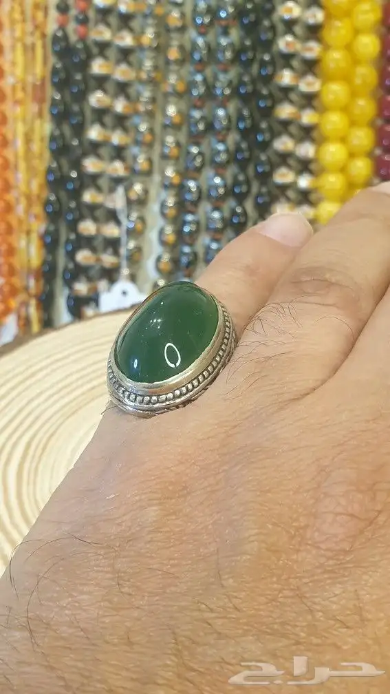 خاتم عقيق اخضر 3