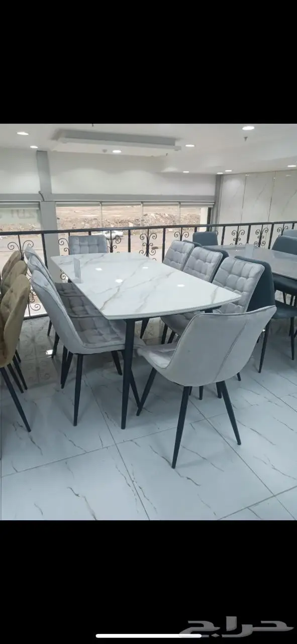 طاولات طعام رخام وستيل جديدة 3