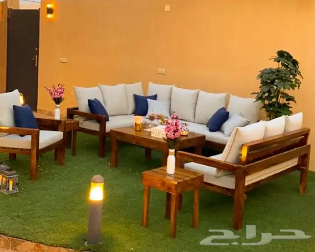 كراسي خشب حديقه   جلسات خارجيه وطاولات 14