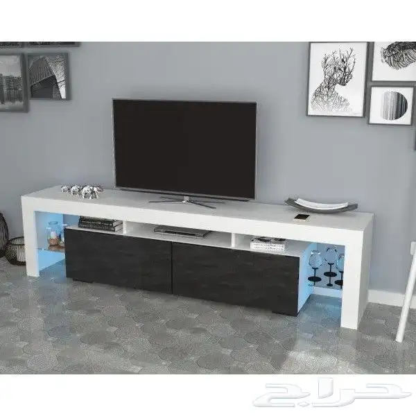 ديكور طاولة تلفزيون مضيئه 7