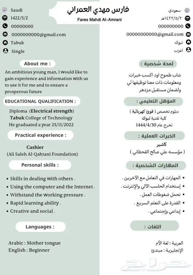سيرة ذاتيه بأدق التفاصيل pdf 1