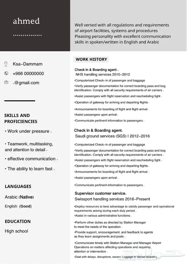 سيرة ذاتية CV 2
