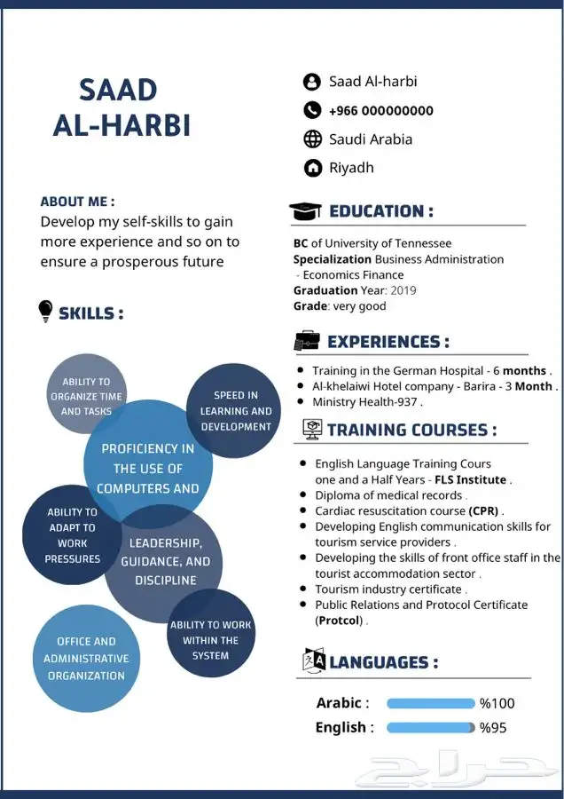 سيرة ذاتية ب25 ريال عربي وانجليزي ومدمج 0