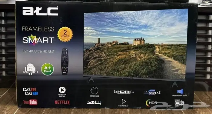 شاشة اي تي سي كيوليد 55 بوصة نظام ال جي رسيفر داخلي 0