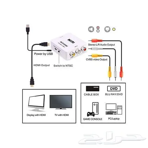 محول من HDMI الى AV يدعم الى 1080P 5