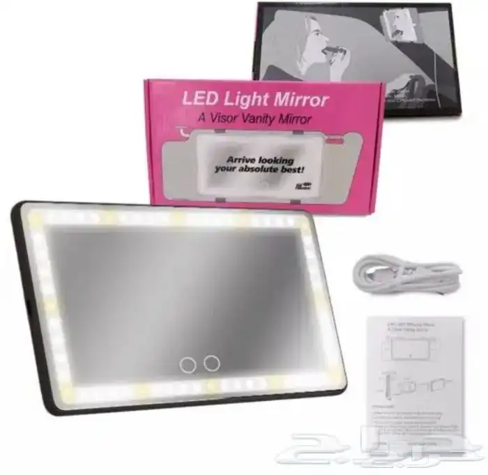 مرايا LED للسياره ابيض 2