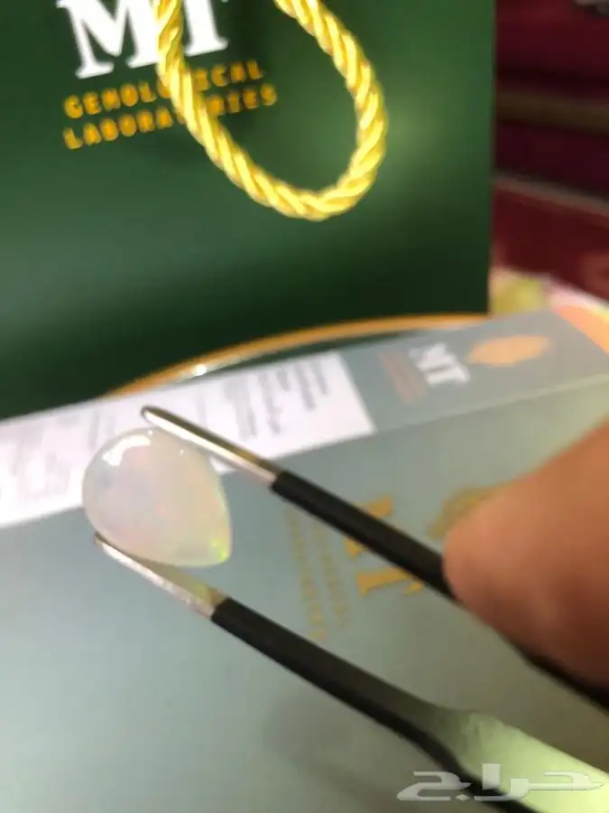 حجر أوبال كريم أبيض طبيعي - جوهرة أوبال - Opal 5