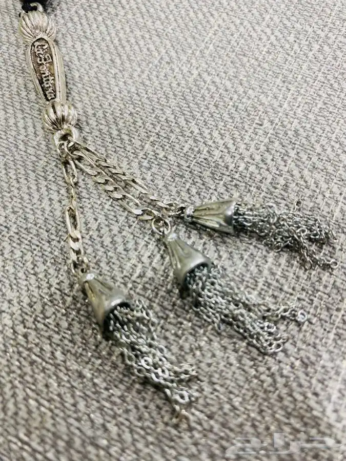 سبحه فاخرة كريستال أسود بشراب طربزونة وفواصل زركون 4