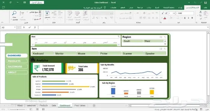تصميم الداشبورد التفاعلية Dashboard 6