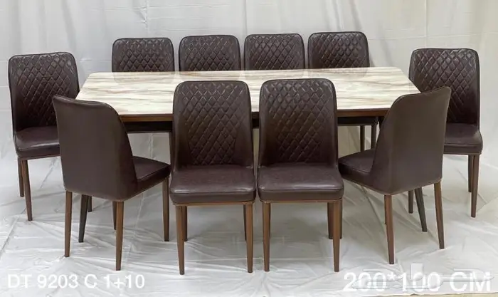 طاولات طعام رخام و ستيل ذهبي فضي اشكال مختلفة 12