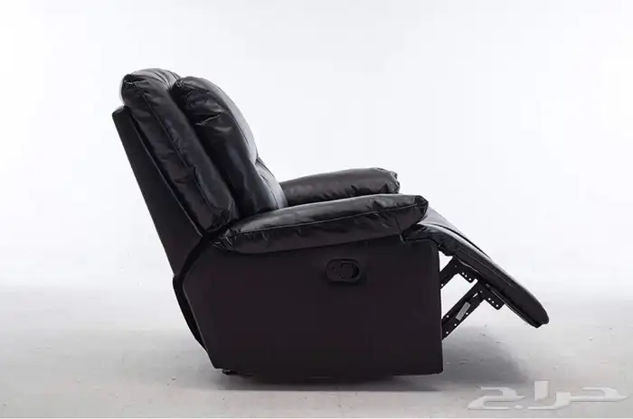 كرسي استرخاء جلد اسود هزاز 1