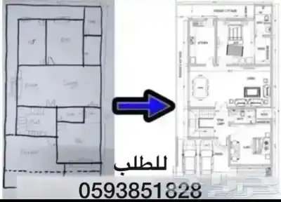 رسم هندسي باستخدام الاوتوكاد 2