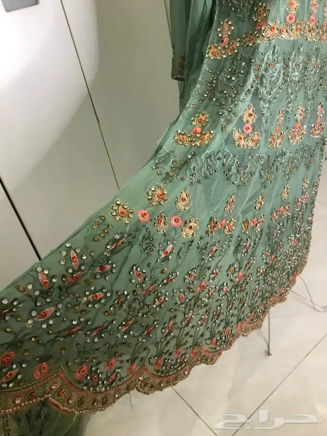 فستان سهرةهندي فساتين زواج فضي ملكة عرس عروس فخمة براق 16
