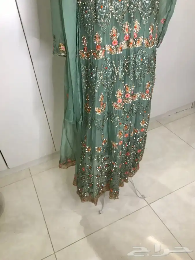 فستان سهرةهندي فساتين زواج فضي ملكة عرس عروس فخمة براق 14